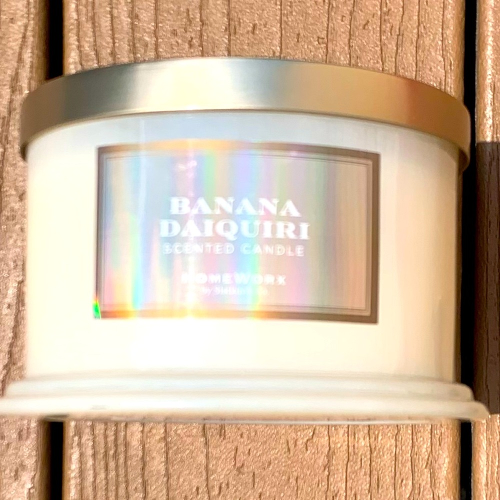 🆕HARRY SLATKIN HOMEWORX “BANANA DAIQUIRI” 18oz 4-WICK CANDLE —NWT!!!